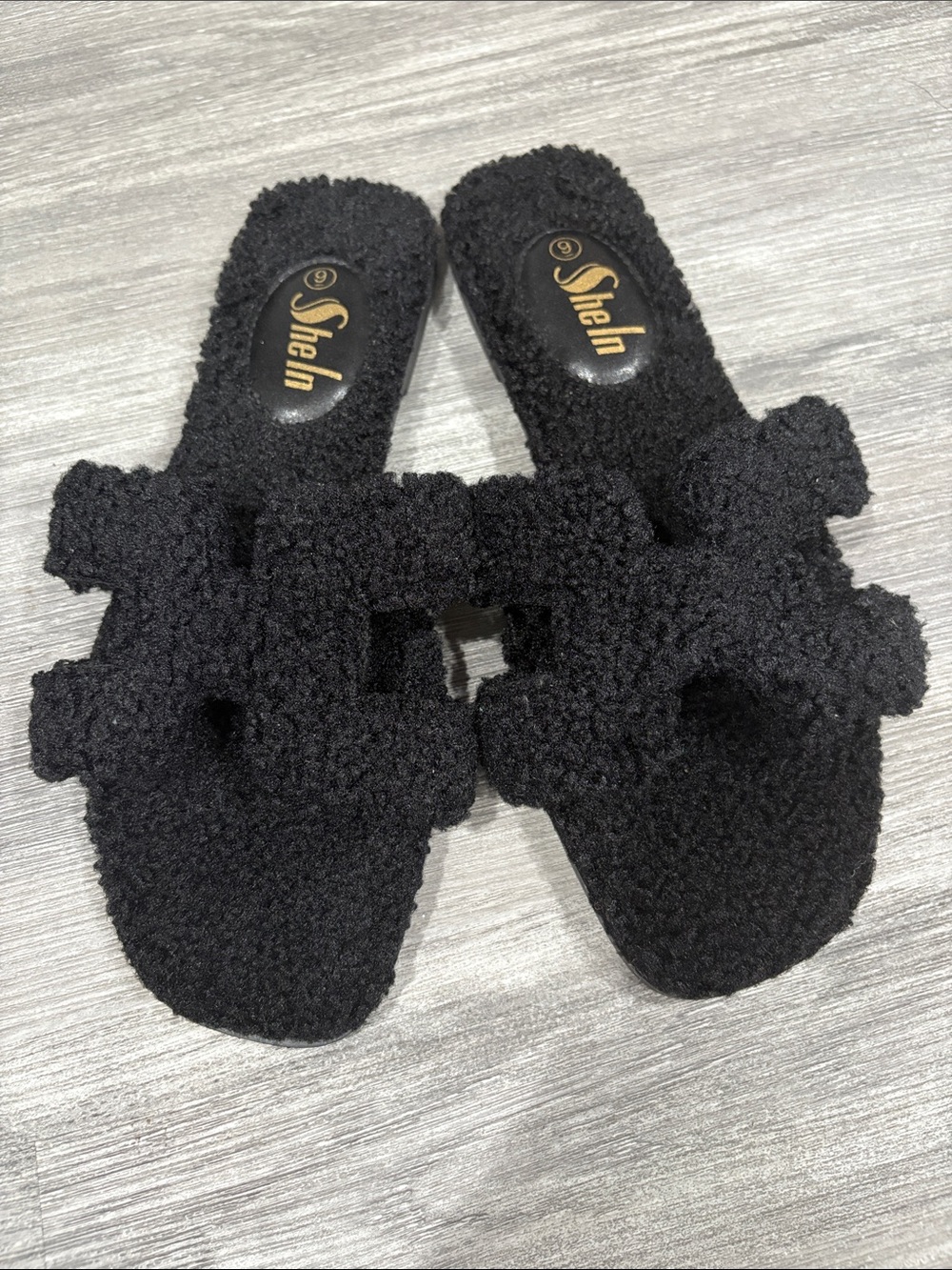 SHEIN Black Crochet Knot Slide Mules
